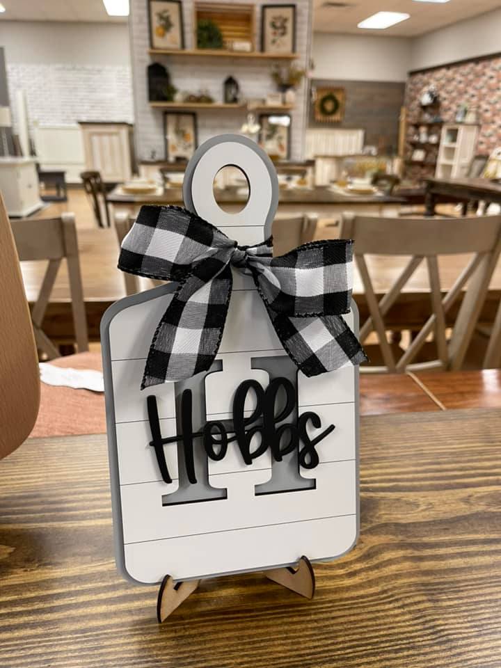 Name Cutting Board Decor